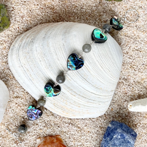 Abalone & Gemstone Beaded Bracelet - Picture 8 of 8